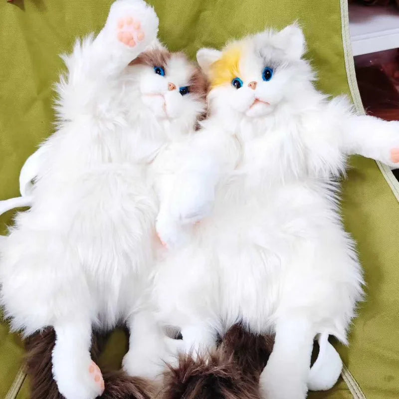 2025 Realistic Calico Cat Plush Backpack, Soft Stuffed Animal Doll Purse, Cute Collectible Toy with Gift Box for Cat Lovers