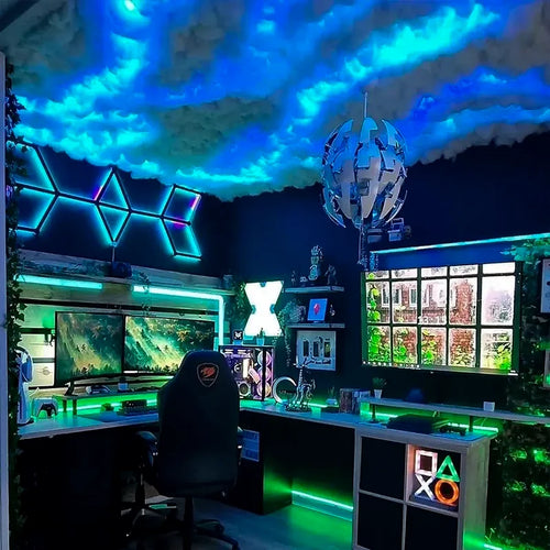 3D Thunder Cloud Lights LED for Ceiling Cloud Multicolor Lights Lightening Cloud Kit Cotton for Game Room Decor Bedroom Porch