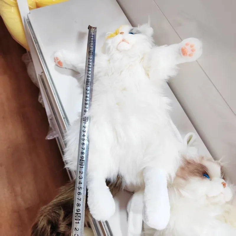 2025 Realistic Calico Cat Plush Backpack, Soft Stuffed Animal Doll Purse, Cute Collectible Toy with Gift Box for Cat Lovers