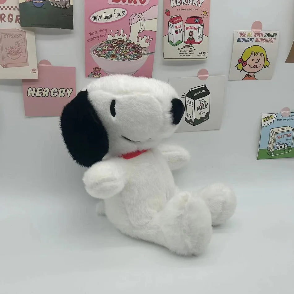 2026 Hot  Snoopy Plush Doll Breath Child Peluche Soothes Toy Anime Baby Music Light Sleep Toys Snoopy White Dog Kid Gifts