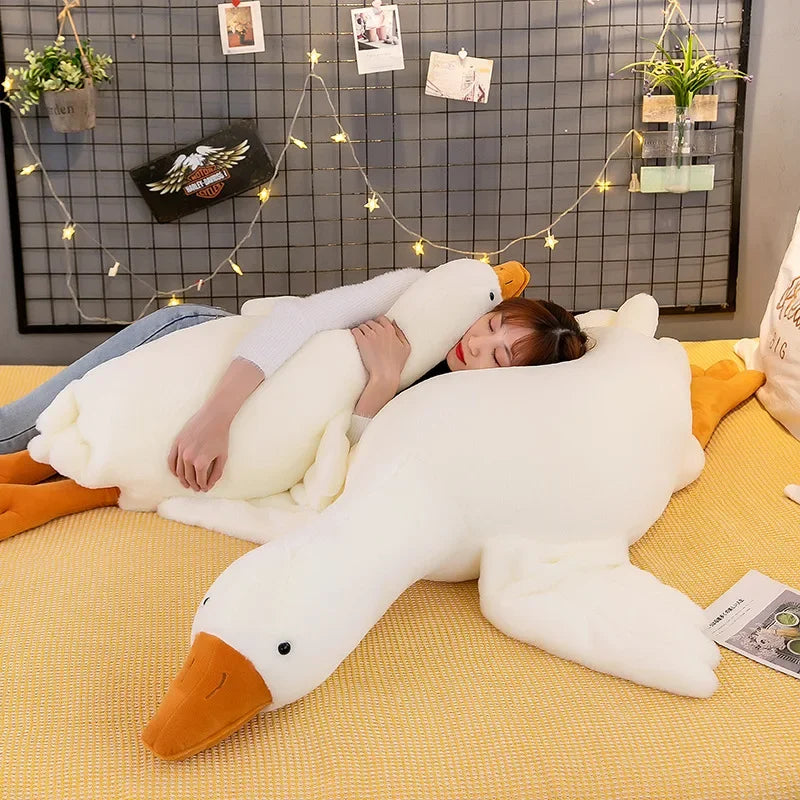 50/90/130CM Funny Goose Plush Toy, Soft Duck Pillow, Cute Stuffed Animal for Sleeping, Kids Gift, Girlfriend Birthday Present