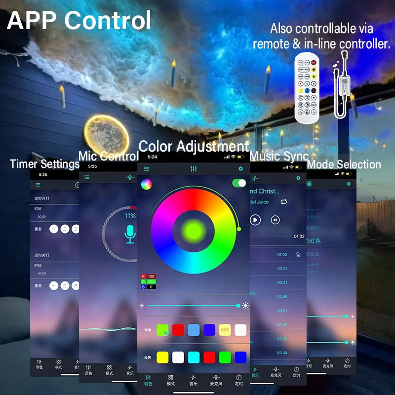 3D Thunder Cloud Lights LED for Ceiling Cloud Multicolor Lights Lightening Cloud Kit Cotton for Game Room Decor Bedroom Porch